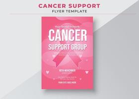 modello di volantini del gruppo di supporto per il cancro, volantino del gruppo di supporto per il cancro al seno vettore