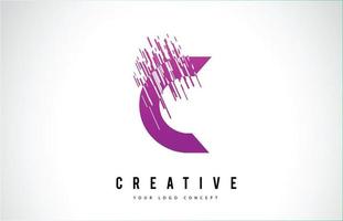 c lettera logo design con colori viola vettore