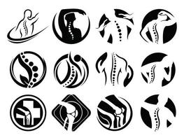 colonna vertebrale sana. può essere utilizzato in chiropratica, sport, massaggi e altri settori sanitari. Logo per la cura del corpo vettore