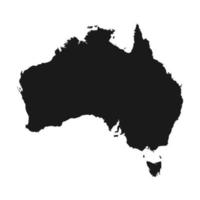 illustrazione vettoriale della mappa nera dell'australia su sfondo bianco