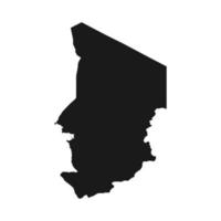 illustrazione vettoriale della mappa nera del Ciad su sfondo bianco