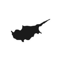 illustrazione vettoriale della mappa nera di cipro su sfondo bianco