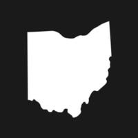 mappa dell'Ohio su sfondo nero vettore
