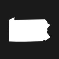 Mappa della Pennsylvania su sfondo nero vettore