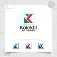 lettera di finanza aziendale k logo design vettoriale con un colore semplice e moderno per marketing, consulenza, banca, commercio e altre attività.