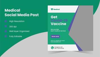 modello di post sui social media medici vettore