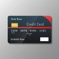 modello di carta di credito su sfondo grigio vettore