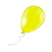 vettore realistico un palloncino giallo lucido isolato su uno sfondo chiaro