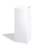 modello di scatola di cartone o carta verticale vuota in piedi su sfondo bianco collezione di imballaggi. illustrazione vettoriale. vettore