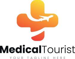 design del logo del turismo medico vettore