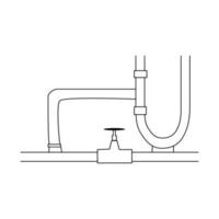 icona della linea di tubi. illustrazione per tema di riparazione, stile doodle vettore
