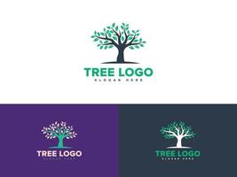 disegno astratto del logo della siluetta dell'albero, modello vettoriale di progettazione del logo dell'albero