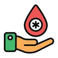 design piatto icona di gocce di sangue vettore