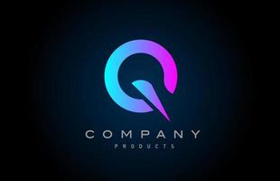 icona del logo della lettera dell'alfabeto rosa q. design per azienda e business vettore