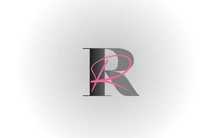 icona del logo della lettera dell'alfabeto grigio rosa r. design creativo per l'azienda e il business vettore