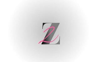 icona del logo della lettera dell'alfabeto grigio rosa z. design creativo per l'azienda e il business vettore