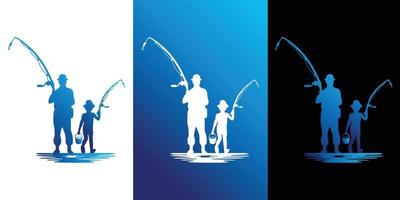 logo di progettazione di pesca per le vacanze vettore