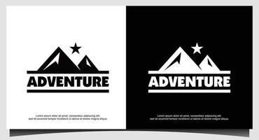 modello di progettazione logo avventura in montagna vettore