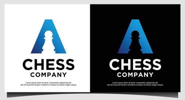 modello di progettazione del logo di scacchi vettore