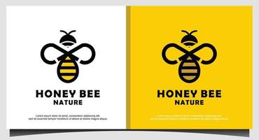 modello di progettazione del logo dell'ape del miele vettore