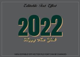 felice anno nuovo 2022 effetto testo modificabile vettore gratis