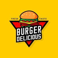 logo hamberger, logo fast food vettore