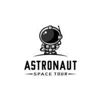 vettore di logo spaziale astronauta