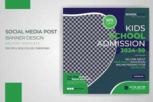 bambini torna a scuola ammissione banner giorno dell'istruzione social media post modello vettoriale design layout pro download