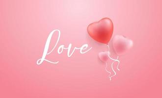 banner sfondo di amore 3d. amore per le donne felici, la mamma, il giorno di San Valentino, il design della cartolina d'auguri di compleanno. vettore