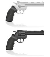 illustrazione vettoriale argento e nero revolver