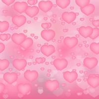 sfondo 3d di cuori rosa morbidi. biglietto di auguri lucido di san valentino. illustrazione vettoriale romantico. modello di progettazione facile da modificare.