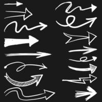 set di frecce disegnate a mano per infografica aziendale, banner, web e concept design. elementi di design doodle vettoriali. vettore