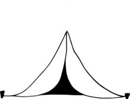 icona della tenda. scarabocchio disegnato a mano. , scandinavo nordico minimalismo monocromatico camp vettore