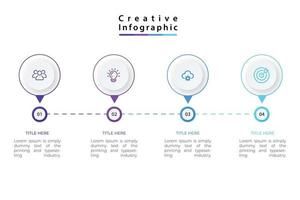 modello di infografica vettoriale con etichetta di carta 3d, cerchi integrati. concetto di business con 4 opzioni. per contenuto, diagramma, diagramma di flusso, passaggi, parti, infografica timeline.