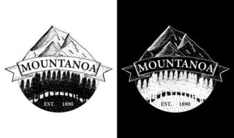 elegante montagna vintage retrò distintivo etichetta emblema logo design ispirazione vettore