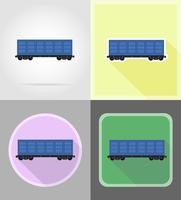 icone piane del treno ferroviario carrello illustrazione vettoriale