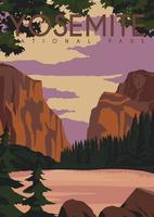 sfondo di illustrazione vettoriale Yosemite