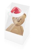scatola di imballaggio del nuovo anno con l&#39;illustrazione di vettore dell&#39;orso del giocattolo
