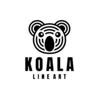 koala animale con stile line art, su sfondo bianco, logo design modificabile vettoriale