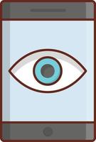 illustrazione vettoriale della lente dell'occhio su uno sfondo trasparente. simboli di qualità premium. icona del colore piatto della linea vettoriale per il concetto e la progettazione grafica.