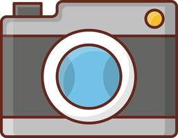illustrazione vettoriale della fotocamera su uno sfondo trasparente. simboli di qualità premium. icona di colore piatto linea vettoriale per concept e graphic design.