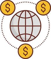 illustrazione vettoriale di denaro su uno sfondo trasparente. simboli di qualità premium. icona del colore piatto della linea vettoriale per il concetto e la progettazione grafica.