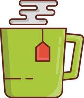 illustrazione vettoriale di bustina di tè su uno sfondo trasparente. simboli di qualità premium. icona del colore piatto della linea vettoriale per il concetto e la progettazione grafica.