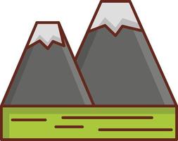 illustrazione vettoriale di montagna su uno sfondo trasparente. simboli di qualità premium. icona del colore piatto della linea vettoriale per il concetto e la progettazione grafica.