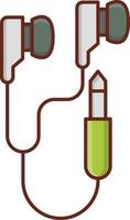 illustrazione vettoriale auricolare su uno sfondo trasparente. simboli di qualità premium. icona del colore piatto della linea vettoriale per il concetto e la progettazione grafica.