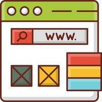 illustrazione vettoriale del sito Web su uno sfondo trasparente. simboli di qualità premium. icona del colore piatto della linea vettoriale per il concetto e la progettazione grafica.