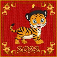 felice anno nuovo 2022. capodanno cinese. anno della tigre vettore