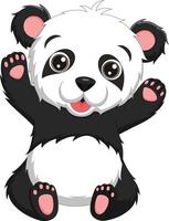 cartone animato carino baby panda seduto vettore