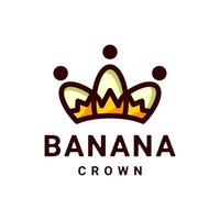 combinazione banana e corona su sfondo bianco, logo design modificabile vettore