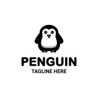 design semplice del logo del fumetto della mascotte di vettore del pinguino